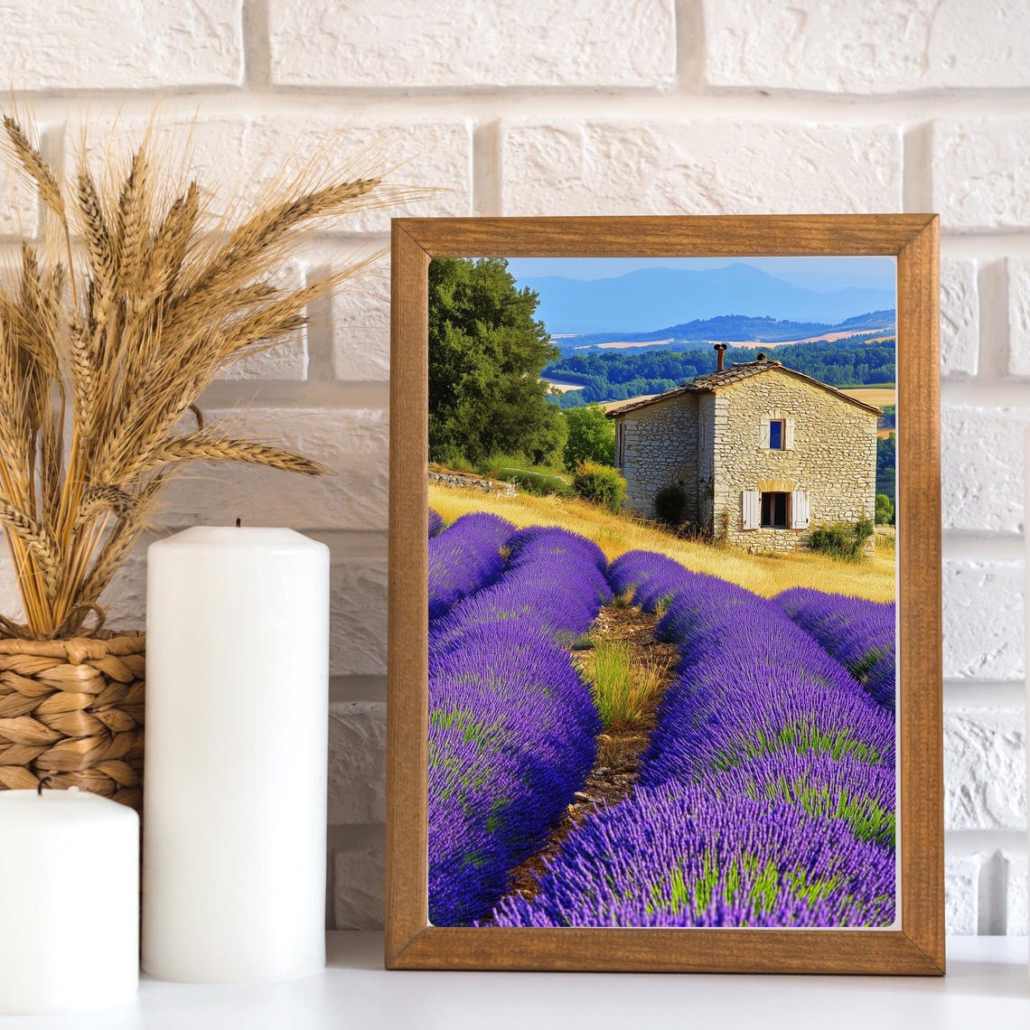 Stone Farmhouse with Lavender Rows Provence Countryside Poster - Image 2