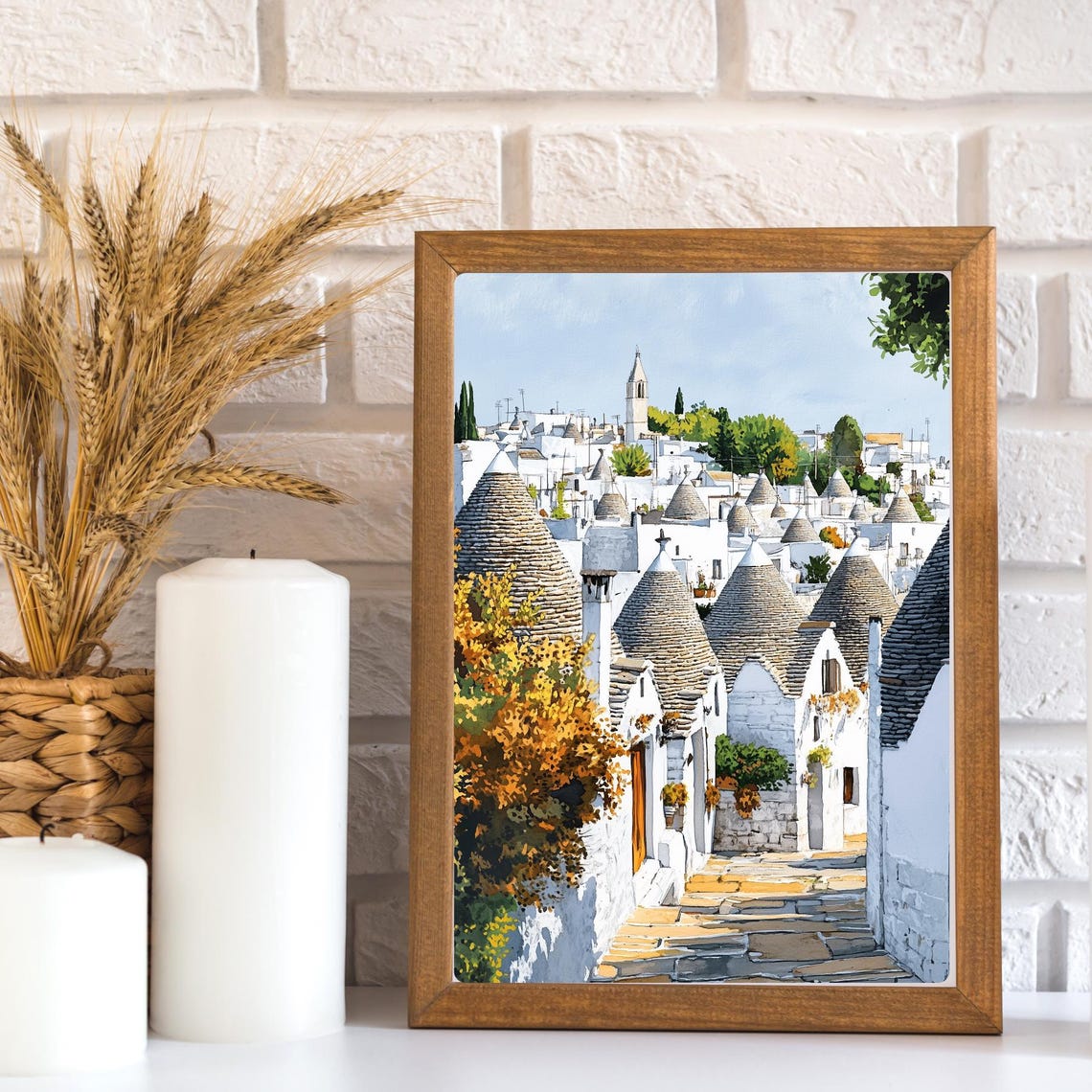 Alberobello Italy White Trulli Village Conical Stone Roofs Poster - Image 2