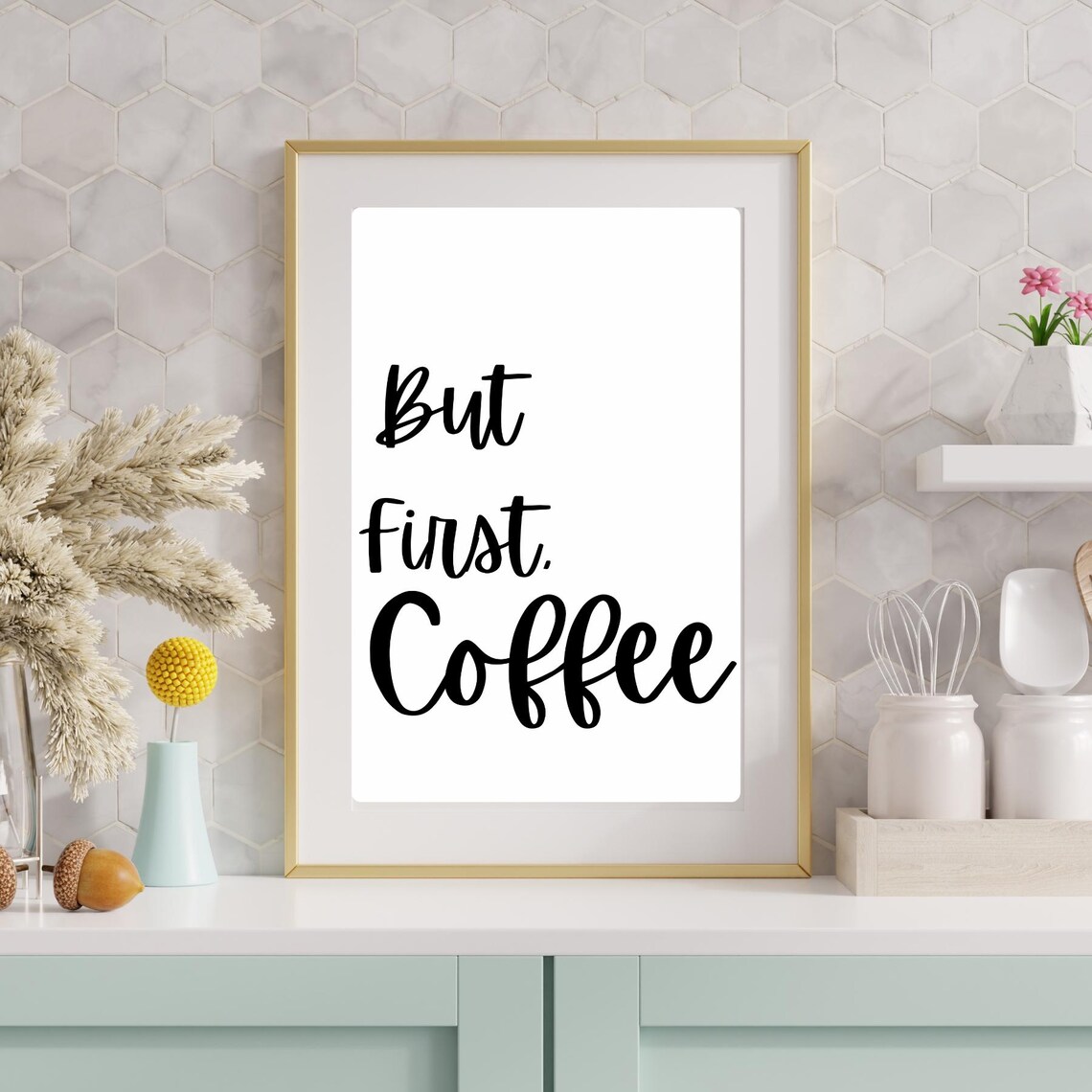 But First Coffee Cafe Wall Art Print Home Decor For Dining Room Breakfast Nook Coffee Sign And Poster Art - Image 4