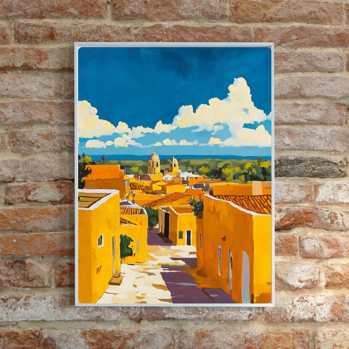 Izamal Mexico Art Print Yellow City Painting Colonial Architecture View Wall Decor Travel To Yucatan Art Sunny Scene - Image 6