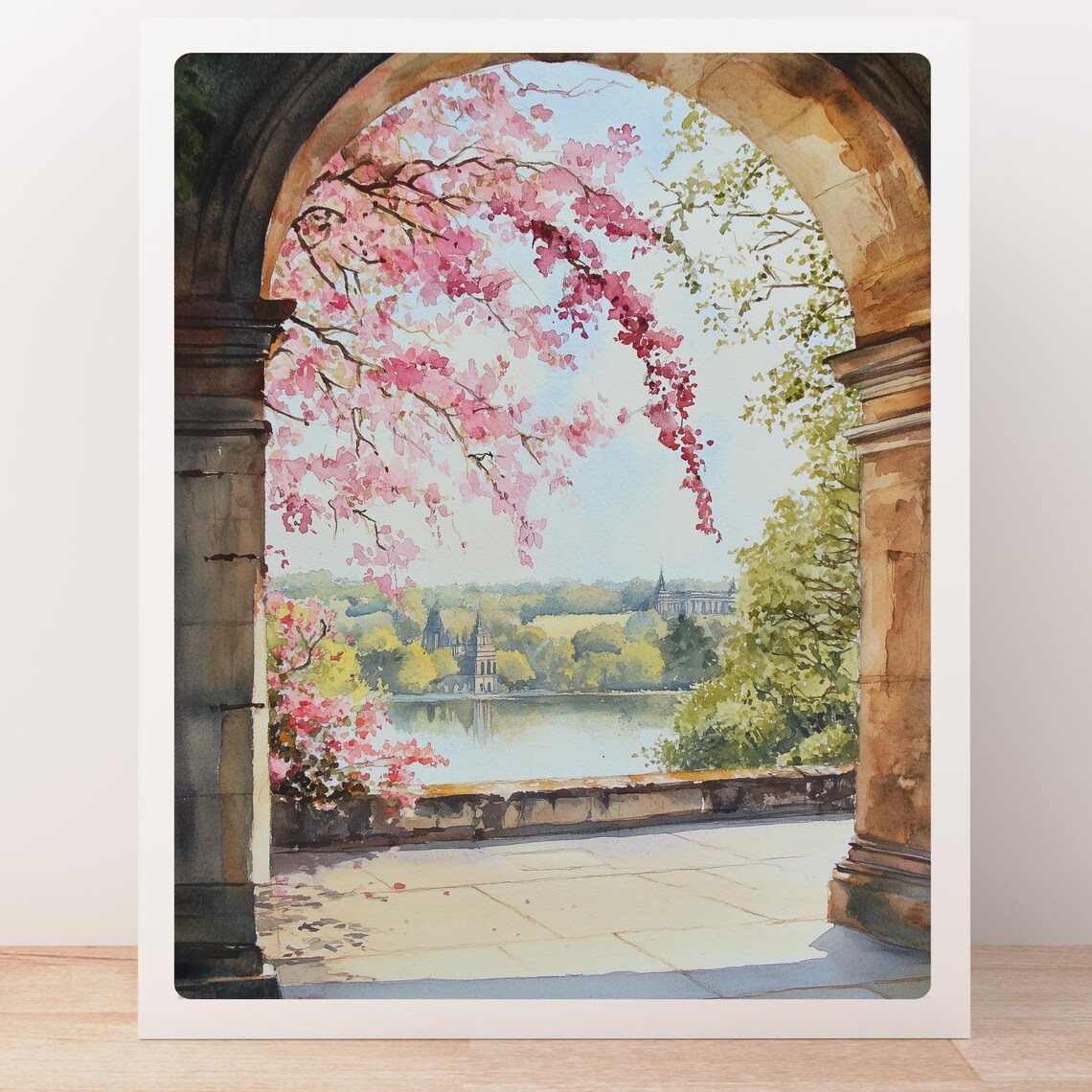 Stourhead Gardens Watercolor Travel Poster, Wiltshire - Image 4