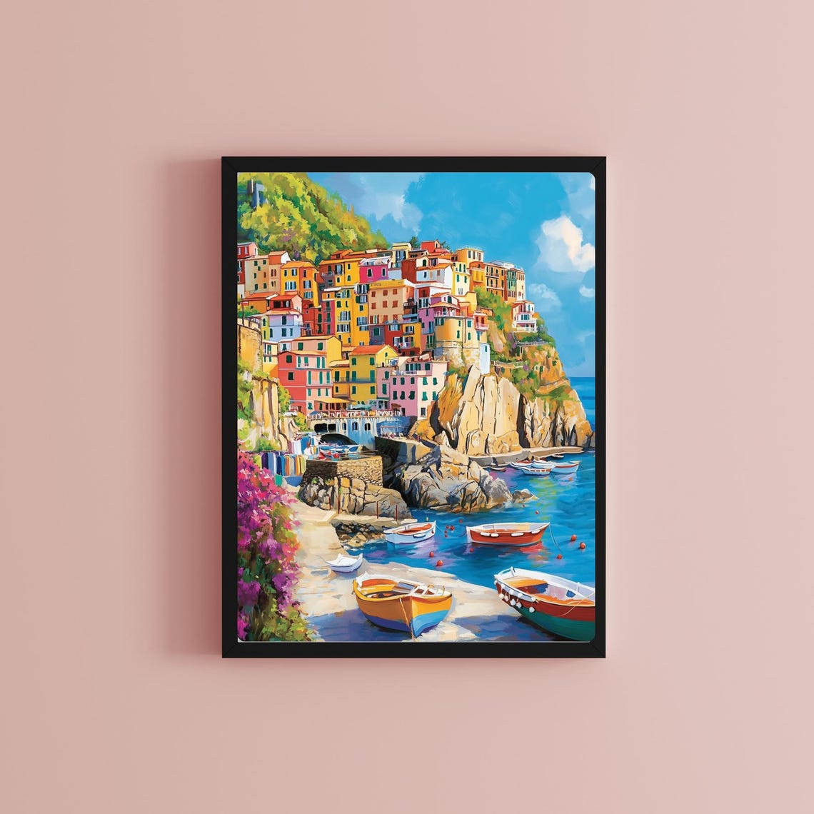 Cinque Terre Colorful Cliffside Fishing Village Harbor Poster - Image 2