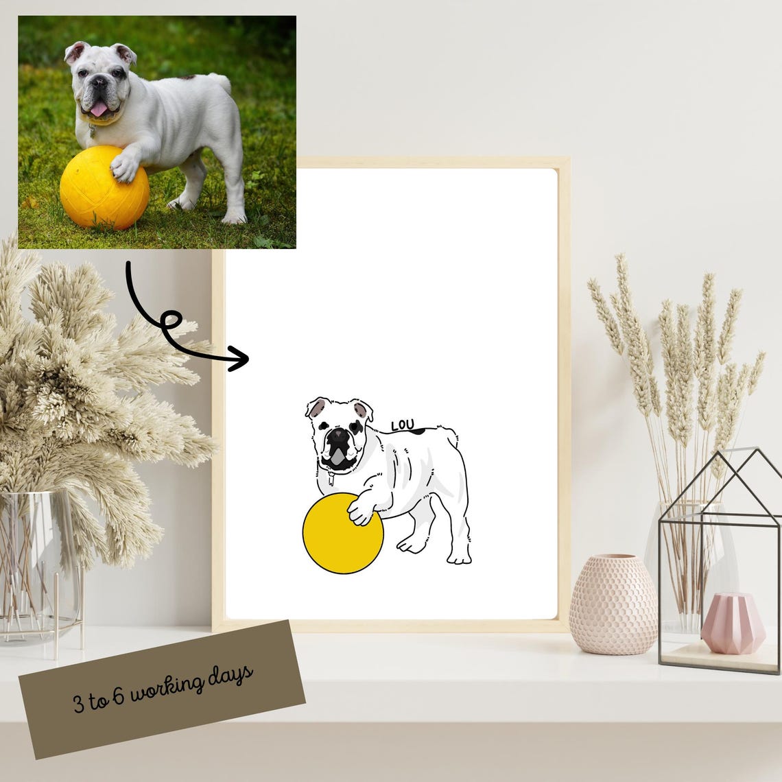 Duck the Bernese Mountain Dog Cute Cartoon Puppy Kids Room Wall Art - Image 2