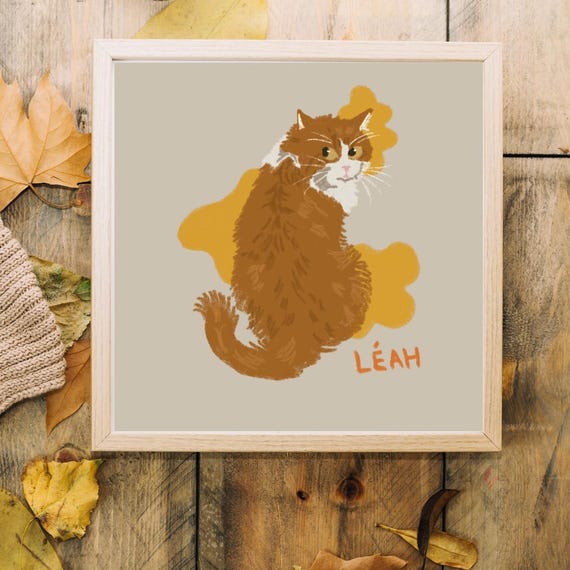 Personalized Pet Portrait Colored Pencil Style Illustration From Photo Funny Animal Wall Art Gift