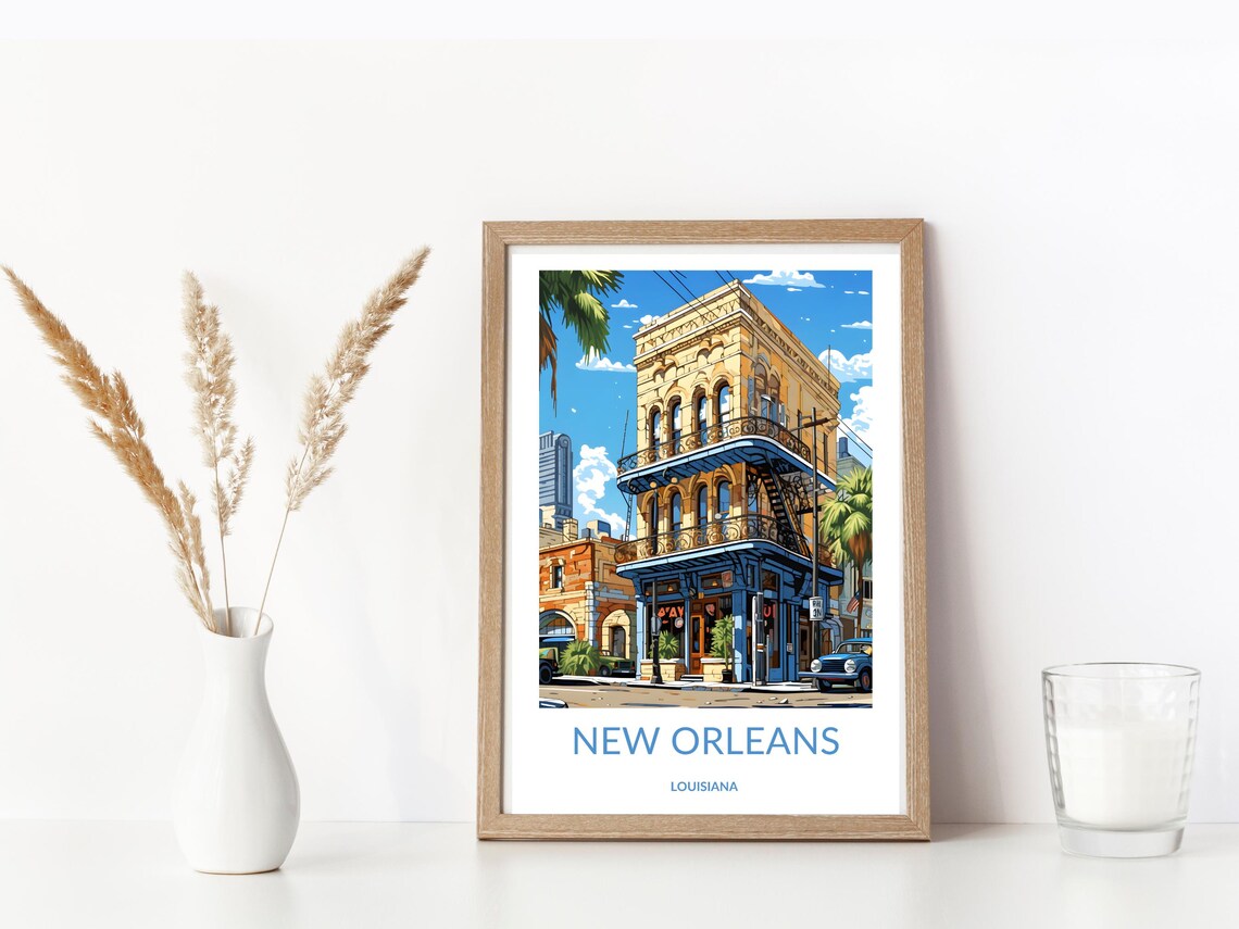 New Orleans Louisiana French Quarter Balcony Building Poster - Image 3
