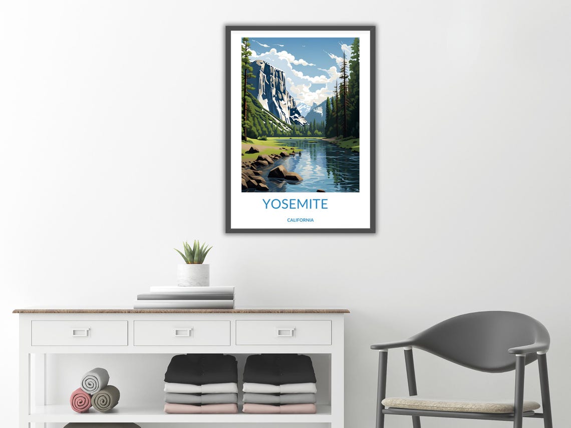 Yosemite El Capitan River Half Dome Valley California Scenic Poster - Image 2