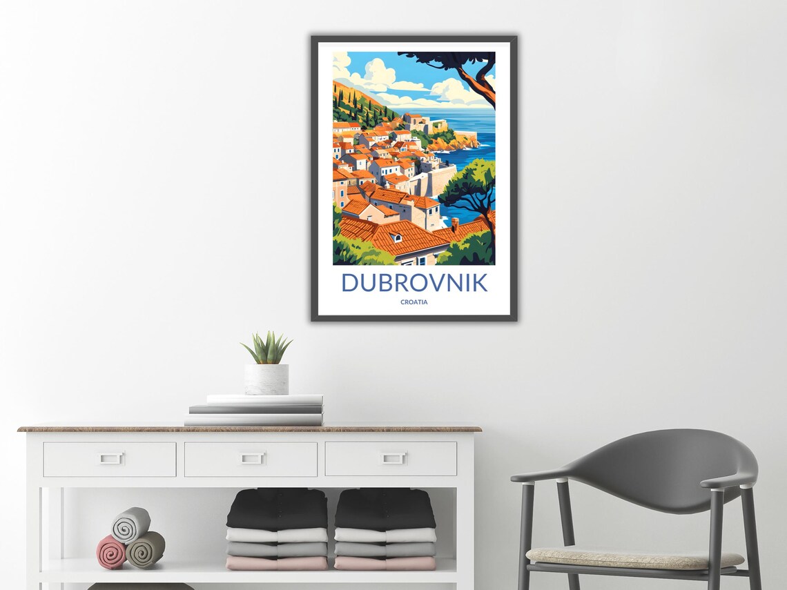 Dubrovnik Coastal City Walls Adriatic Sea Croatia Scenic Poster - Image 2