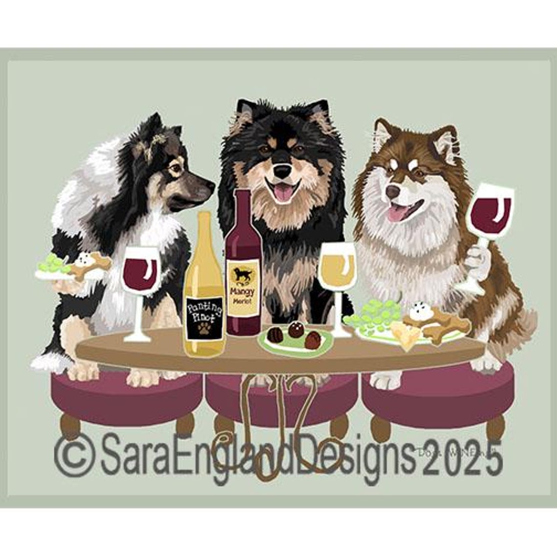 Finnish Lapphund, Wineing Dog Art Print
