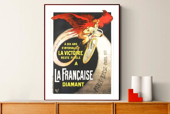 La Franaise Diamant Vintage Bicycle Poster Sport Poster Retro Artwork Gift Idea Wall Decor
