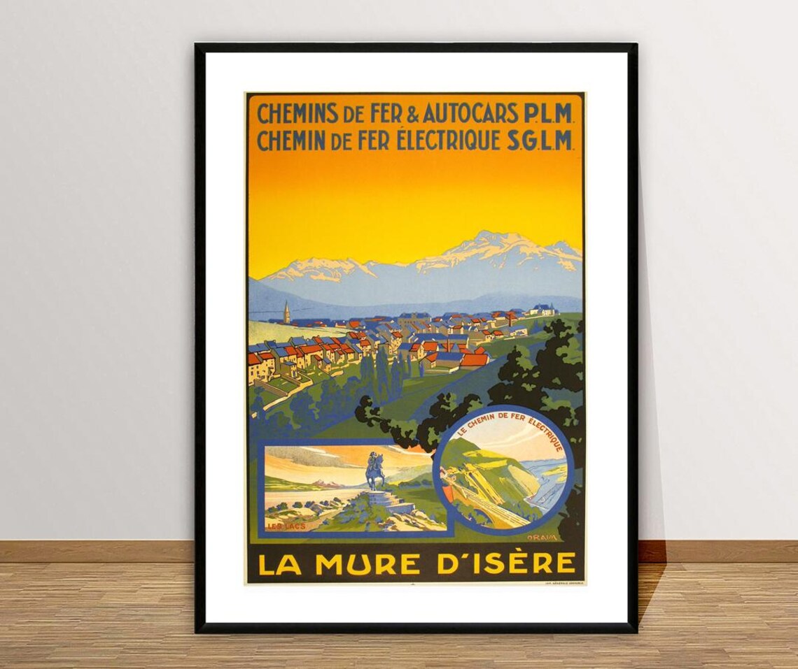 La Mure d'Isere France Alps Town Railway Vintage Travel Poster - Image 3