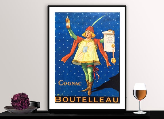 Cognac Boutelleau Fooddrink Vintage Poster Cognac Lovers Beverages Art Cognac Lovers Gift Lovely Bar Decor Ideas