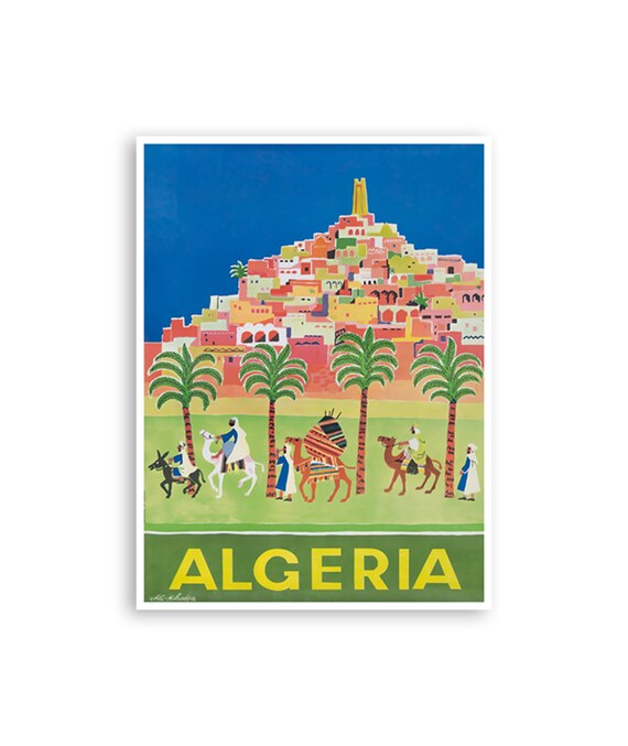 Algeria Travel Poster Algerian Art Vintage African Print Xr4351