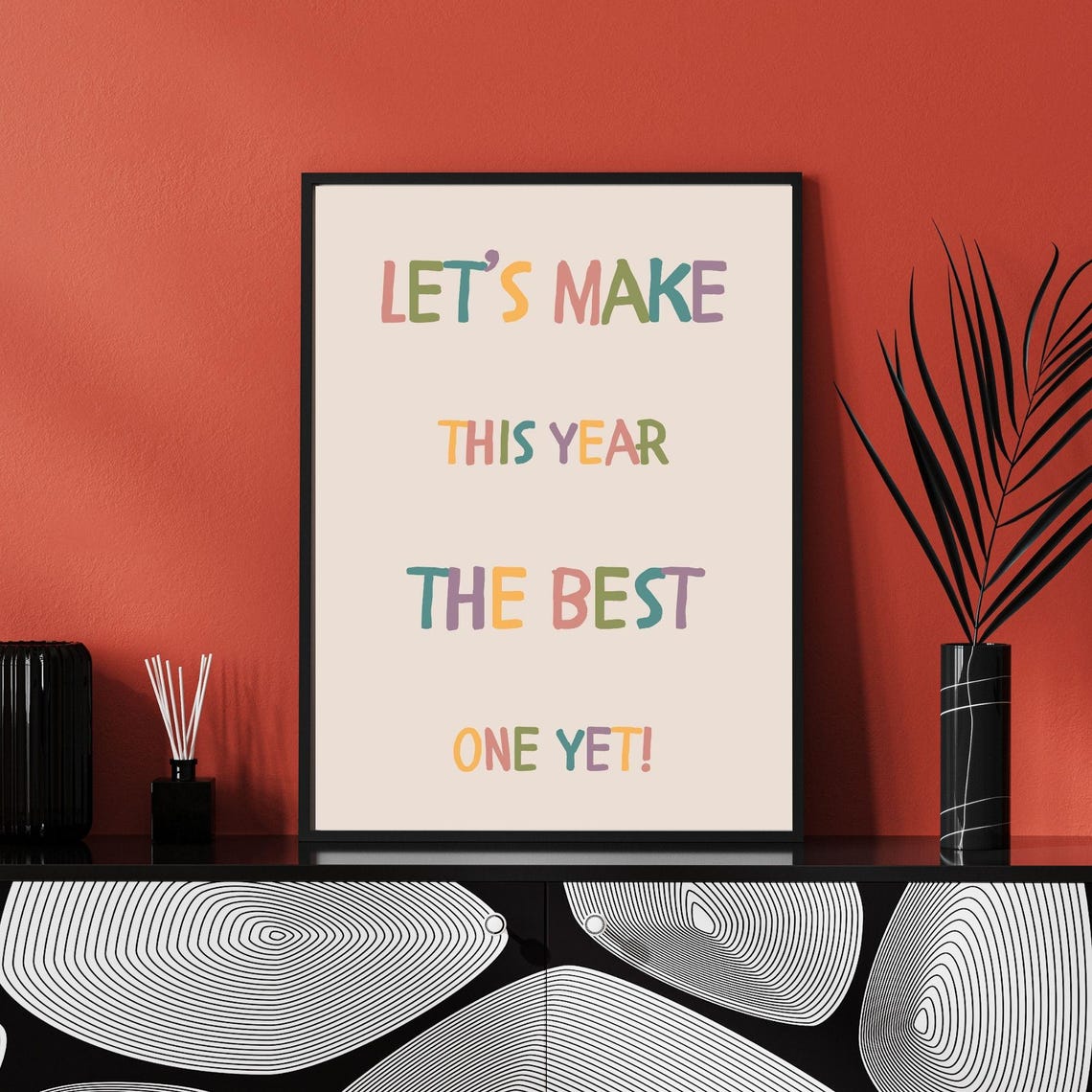 Let's Make This Year The Best One Yet Colorful New Year Quote Poster - Image 3