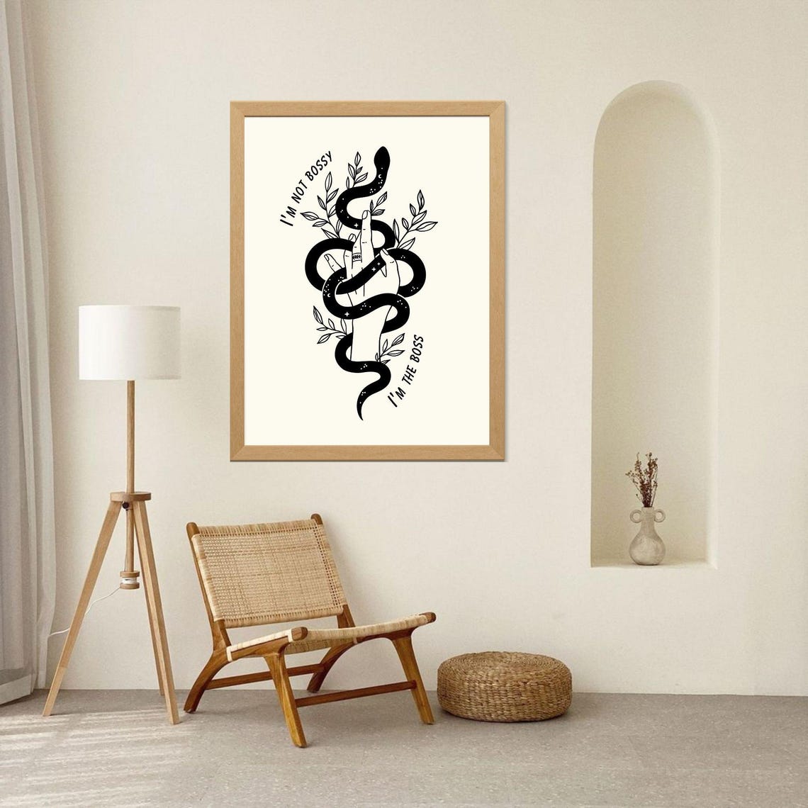 I'm Not Bossy I'm The Boss Snake Hand Bold Feminine Power Quote Poster - Image 4
