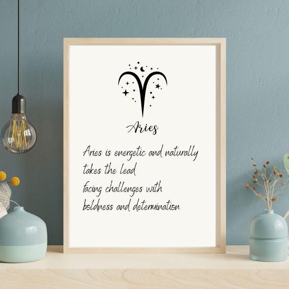 Aries Zodiac Sign Minimalist Art Print