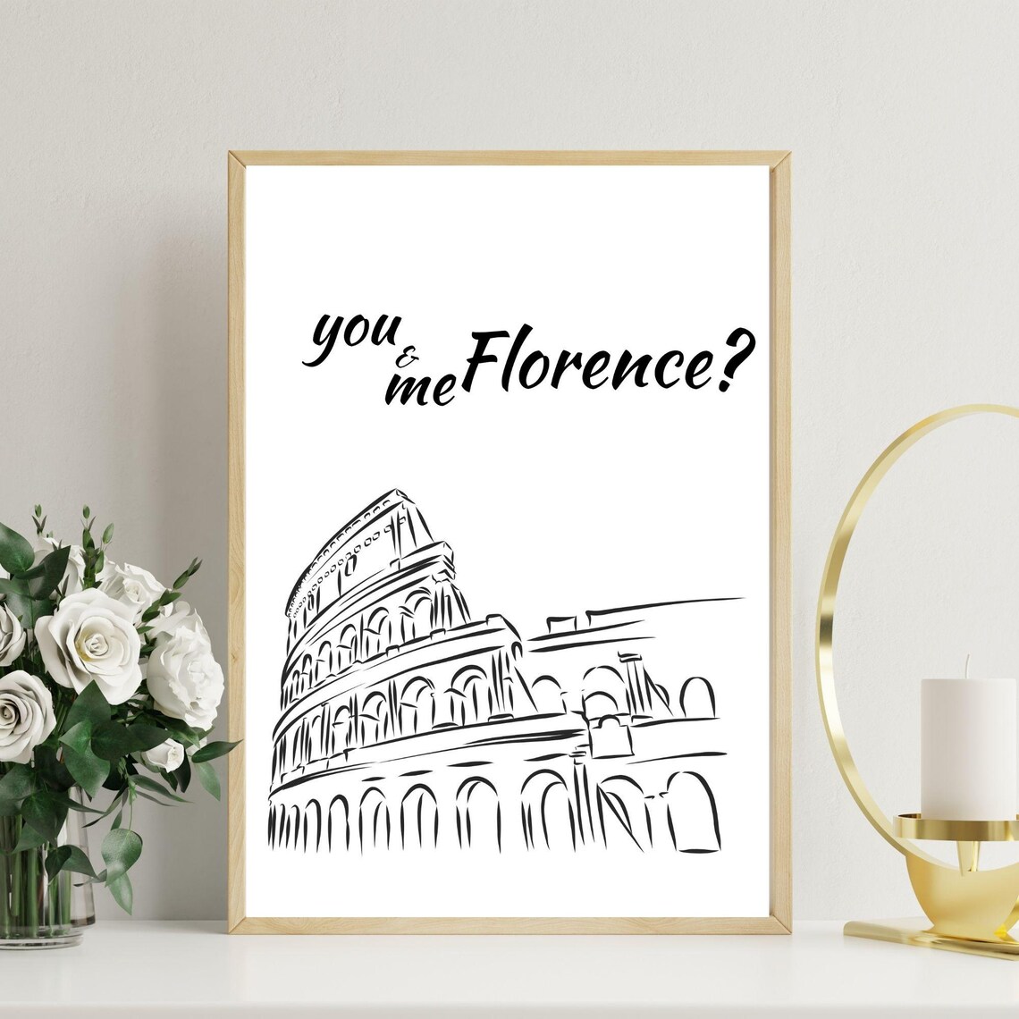 You And Me Florence Romantic Minimalist Art Print