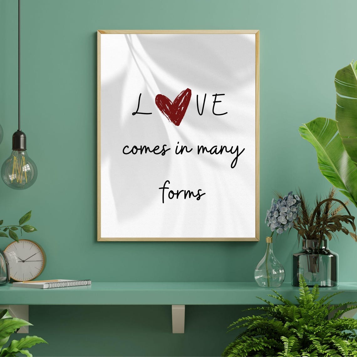 Love Comes In Many Forms Red Heart Minimalist Romantic Wall Poster - Image 6