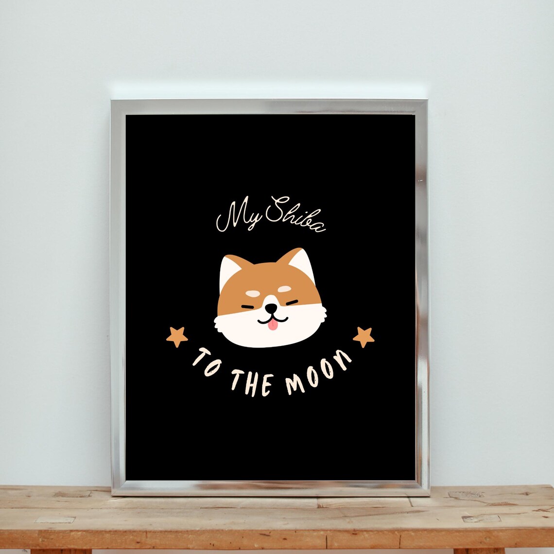 My Shiba To The Moon Black Crypto Meme Shiba Inu Dog Wall Poster