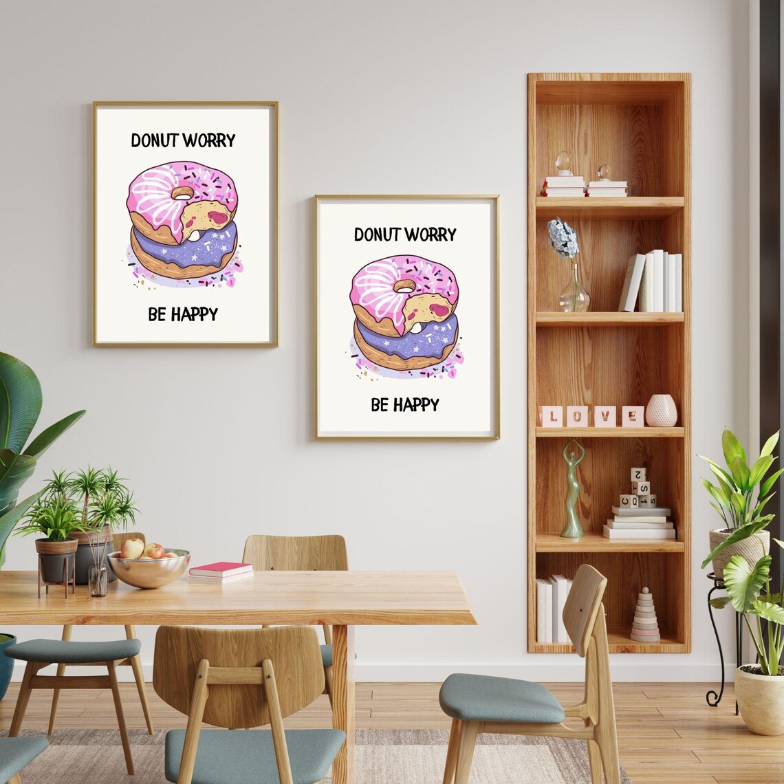 Donut Worry Be Happy, Playful Minimalist Poster - Image 7