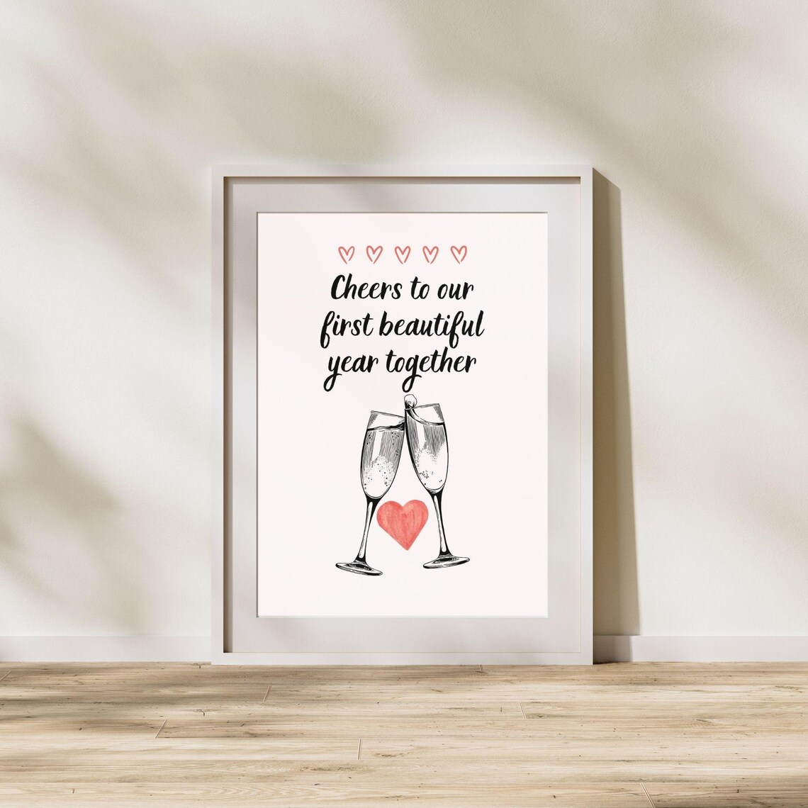 Cheers To Our First Beautiful Year Together Art Print - Image 2