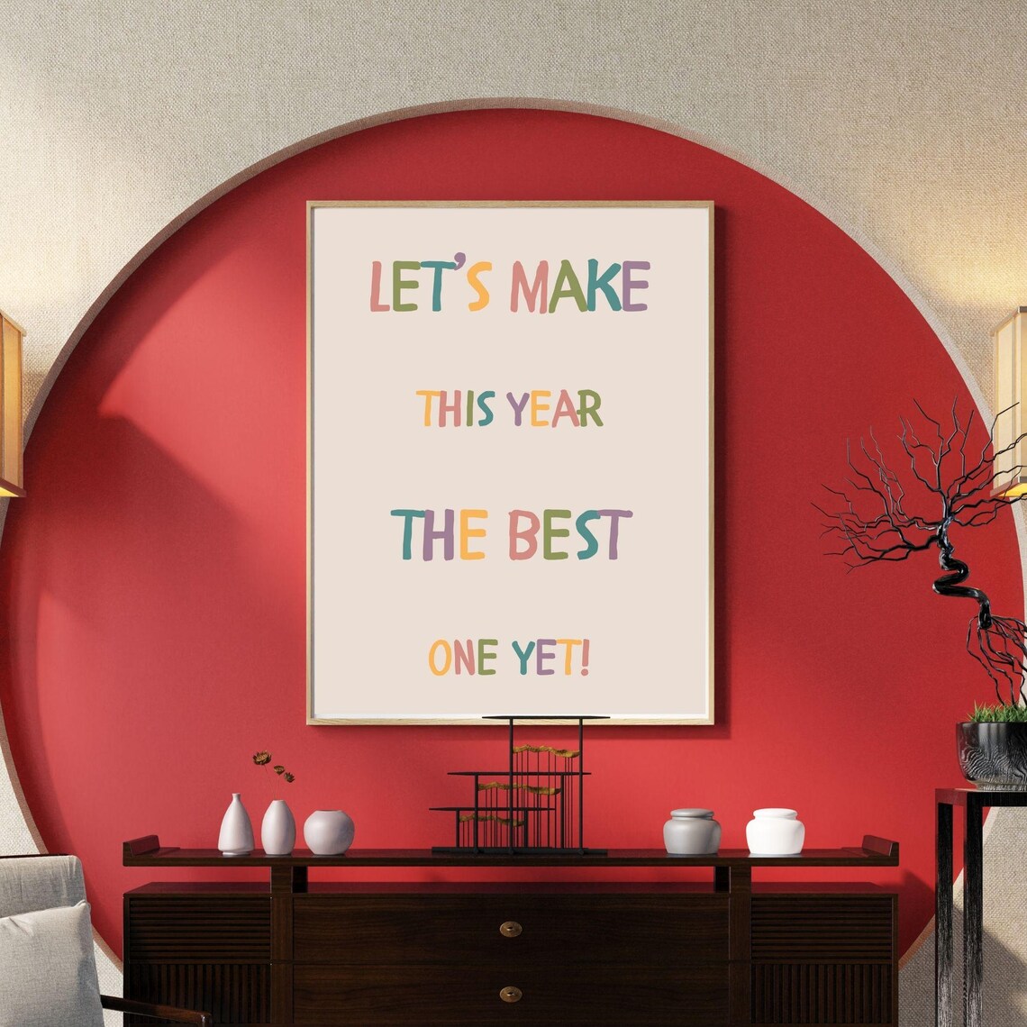 Let's Make This Year The Best One Yet Colorful New Year Quote Poster - Image 5