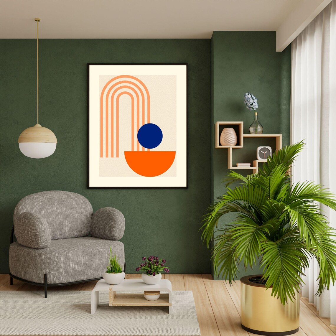Boho Abstract Art, Energizing Playful Minimalist Design - Image 5