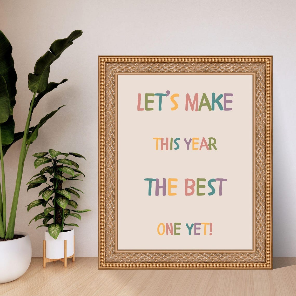 Let's Make This Year The Best One Yet Colorful New Year Quote Poster - Image 2