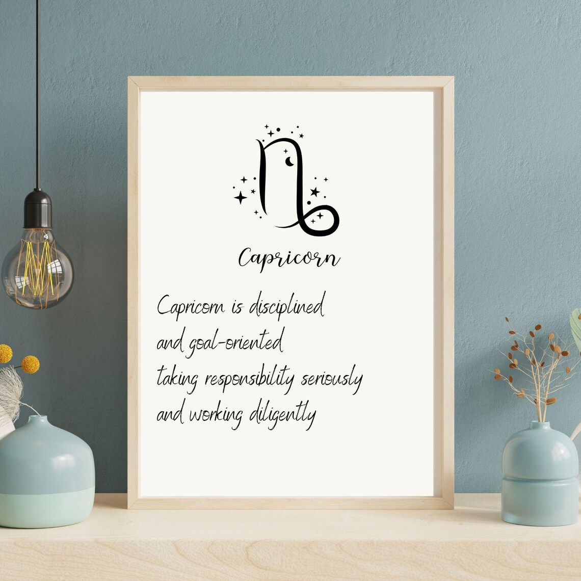 Capricorn Zodiac Sign Minimalist Art Print