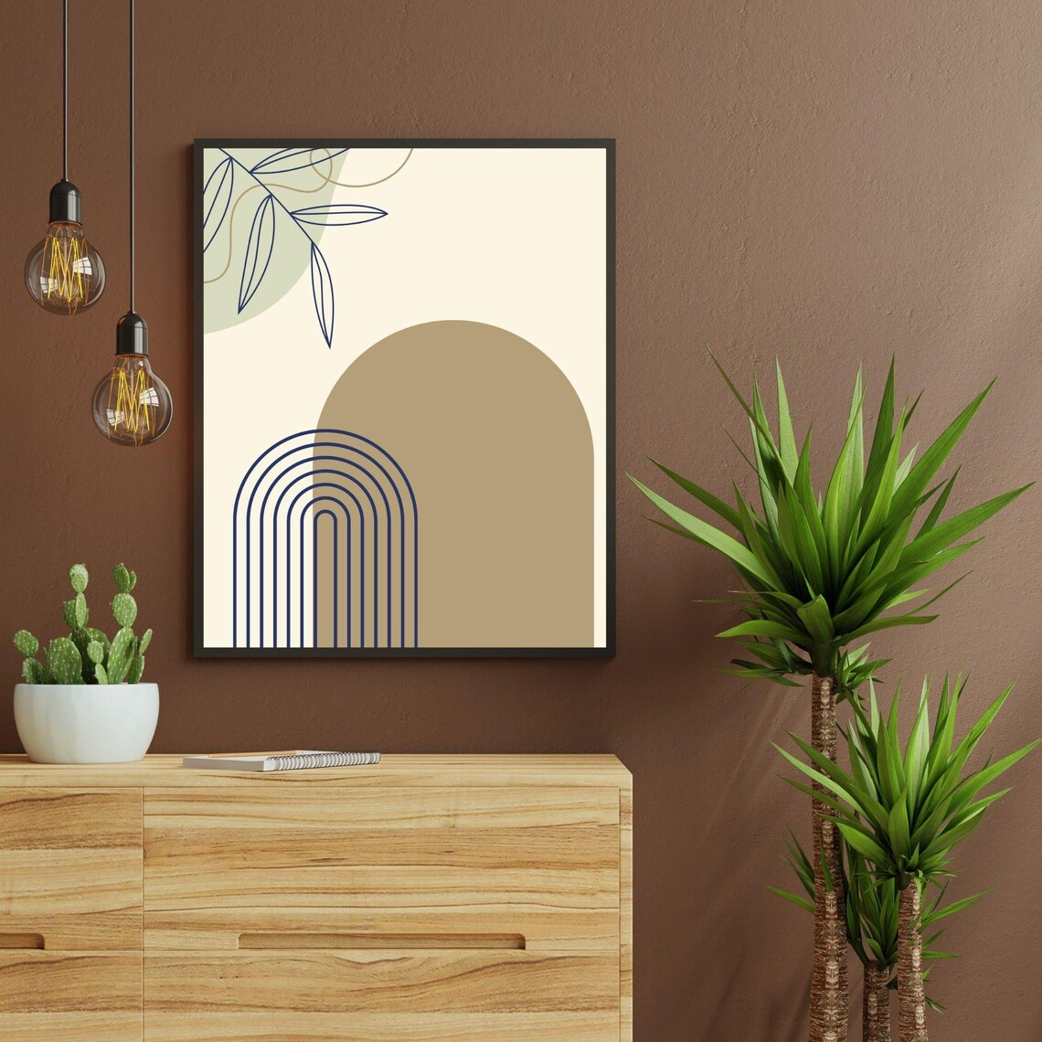 Boho Style Abstract Art, Minimalist Boho Decor - Image 3