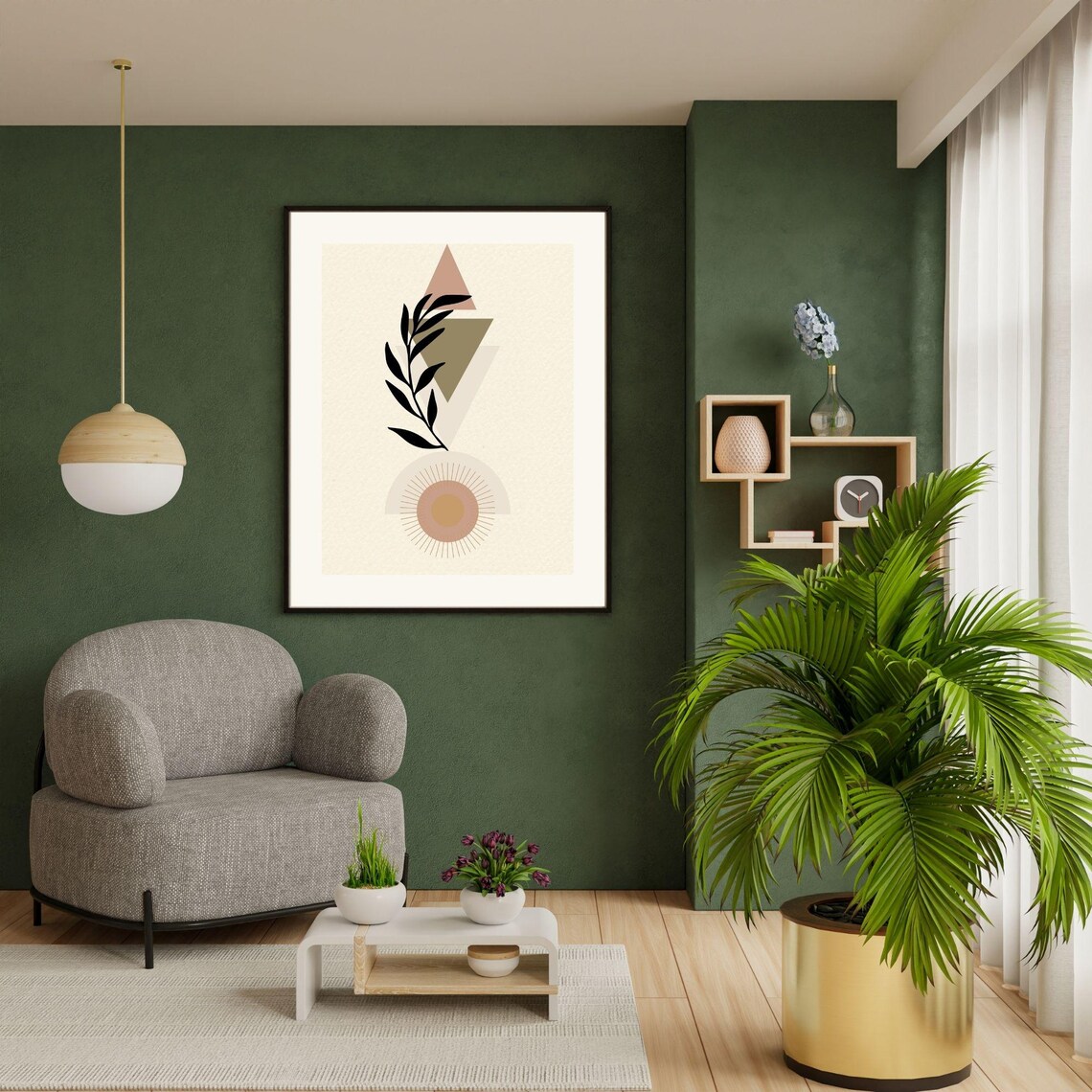 Boho Minimalist Leaf Design, Room Decor Art Print - Image 5