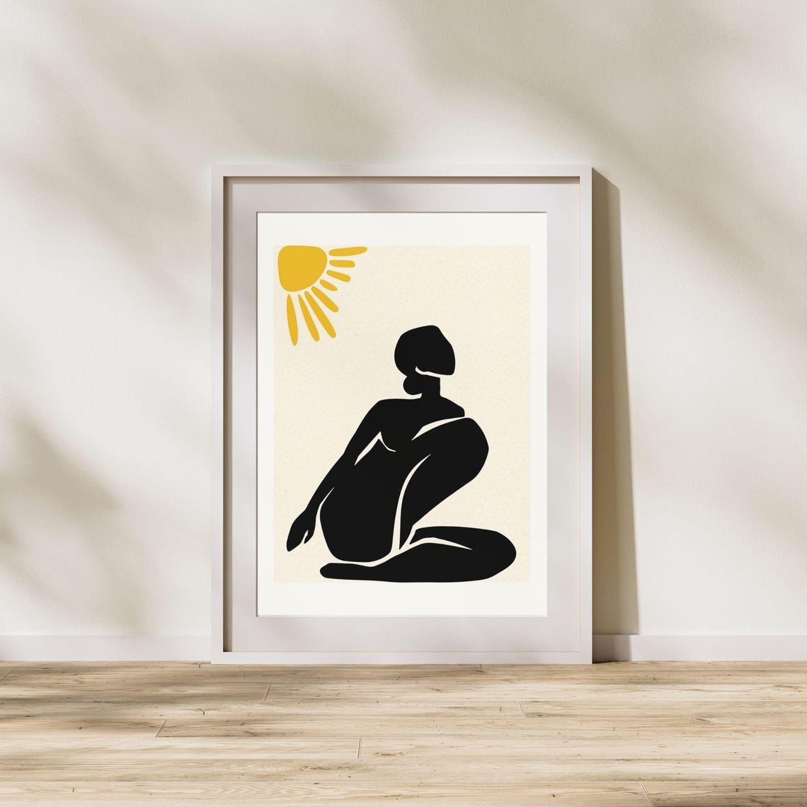 Matisse Inspired Black Female Silhouette Sun Modern Abstract Poster - Image 3