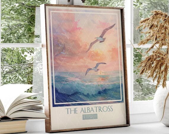 The Albatross Ocean Sunset Seascape Watercolor Song Poster Artwork