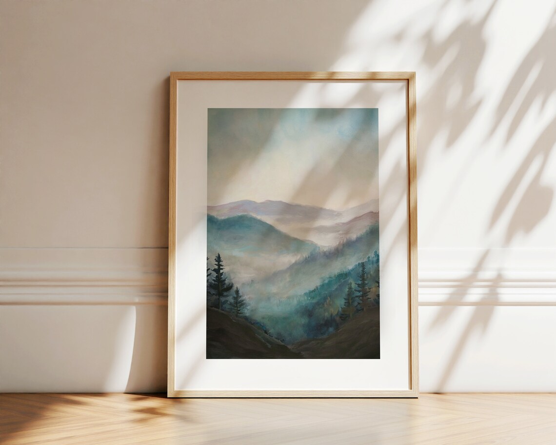 Smoky Mountains Blue Ridge Tennessee Landscape Art Print - Image 2
