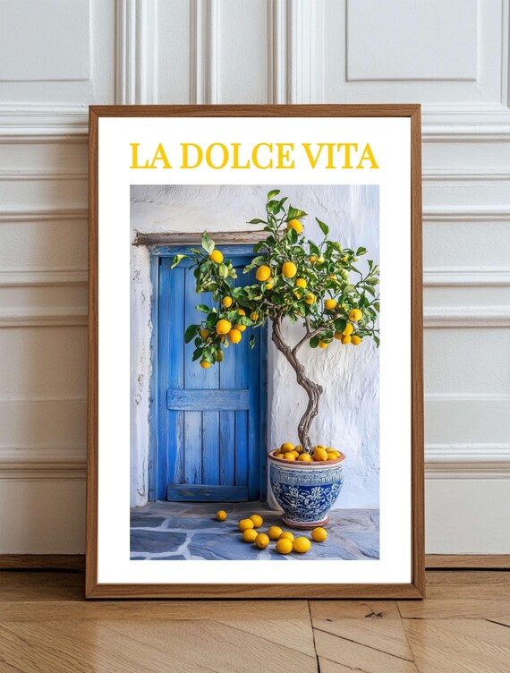 La Dolce Vita Lemon Tree By Blue Door Italian Photography Poster