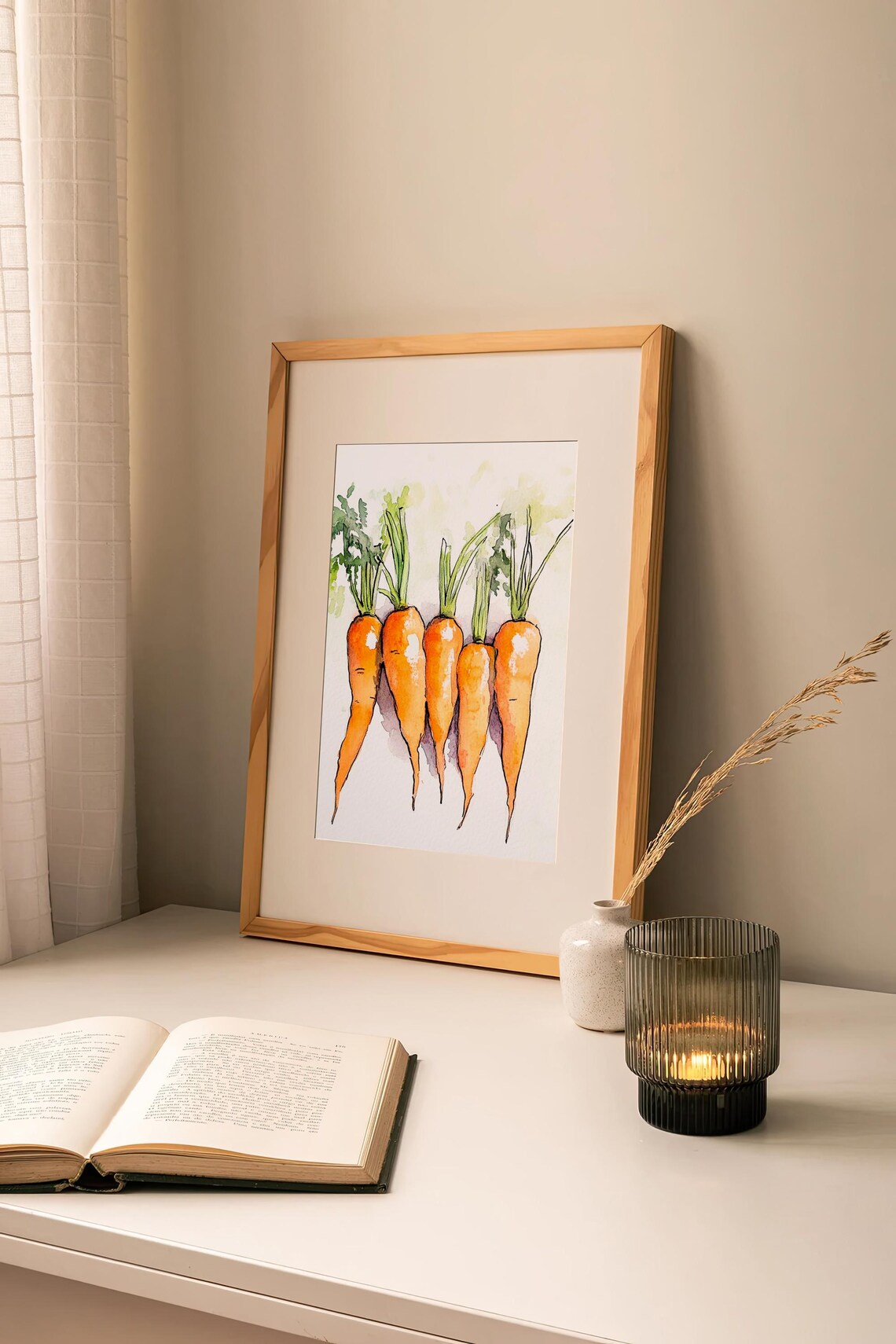 Orange Carrots Kitchen Garden Fresh Vegetable Watercolor Art Poster - Image 2