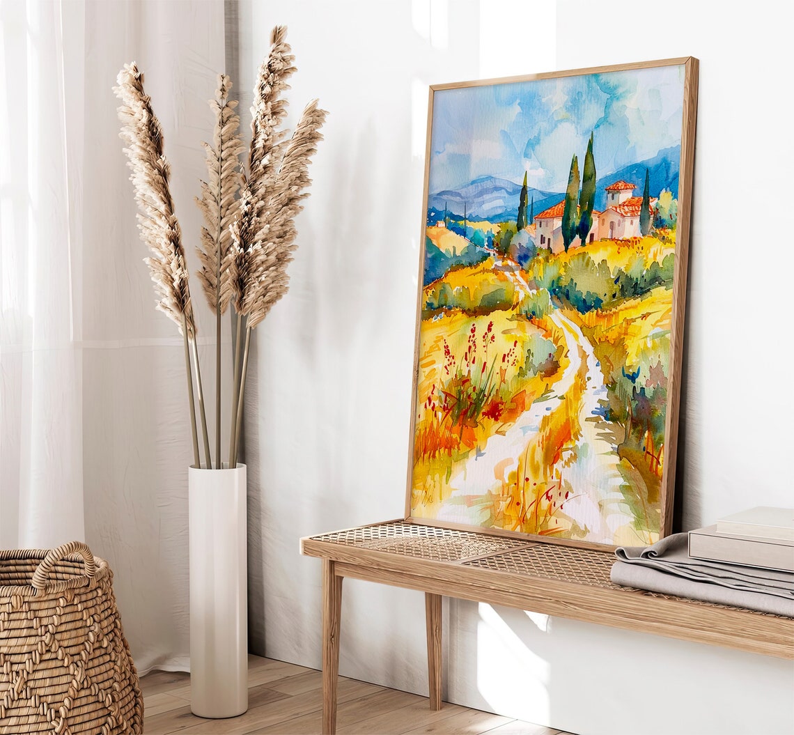 Tuscany Watercolor Painting Italian Houses Watercolor Art Print Italy Art Print Tuscany Painting Gifts By Feelingprints - Image 2