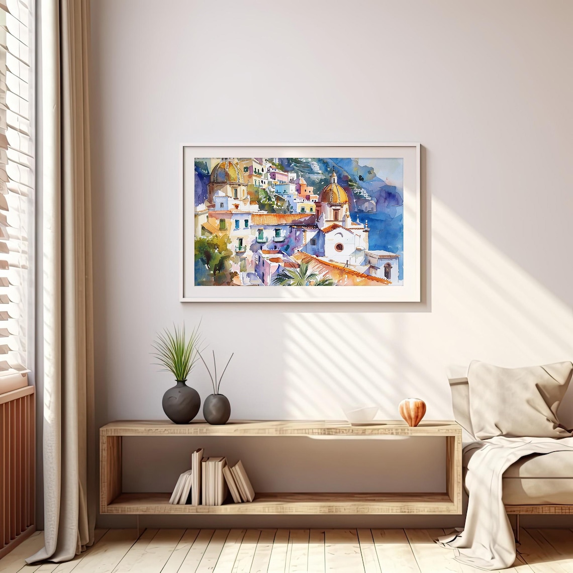 Positano Amalfi Coast Art Print Italian Cityscape Watercolor Art Italy Seascape Wall Art Travel Art Print By Feelingprints - Image 5
