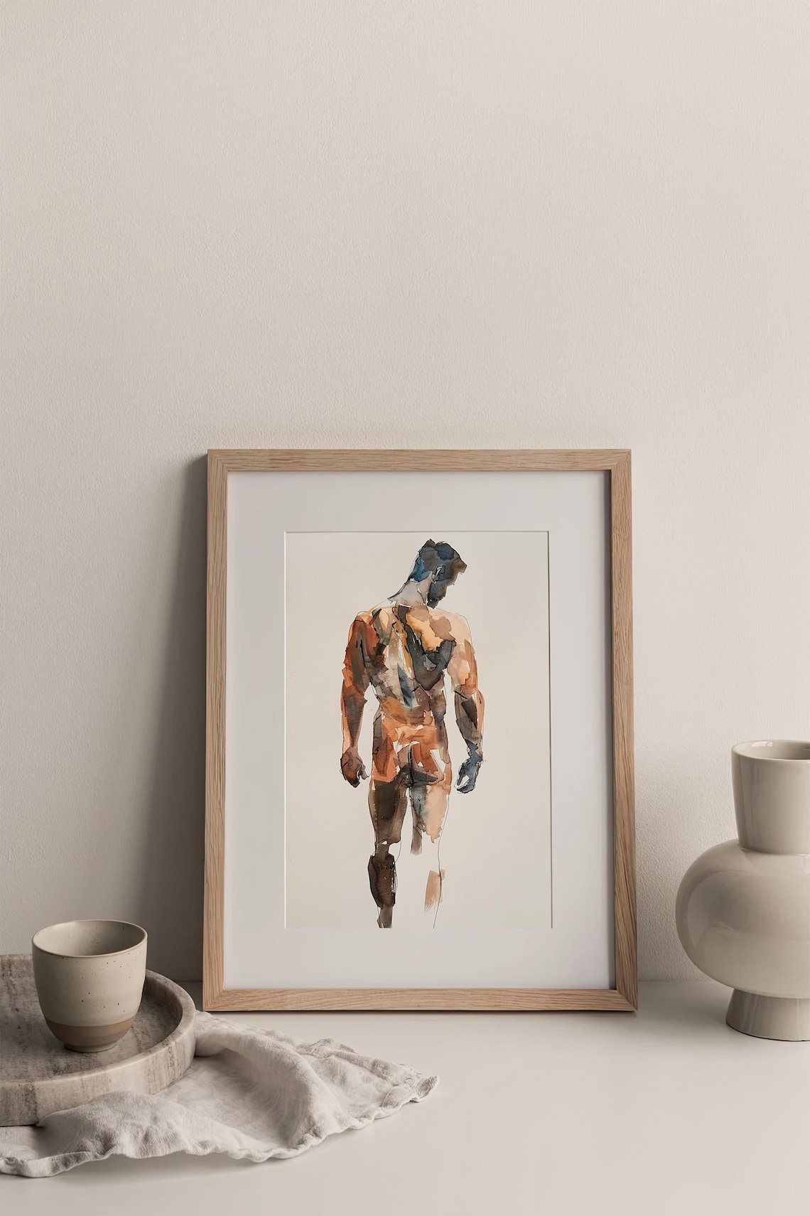 Gay Male Body Watercolor Art Print, Gifts for Him - Image 3