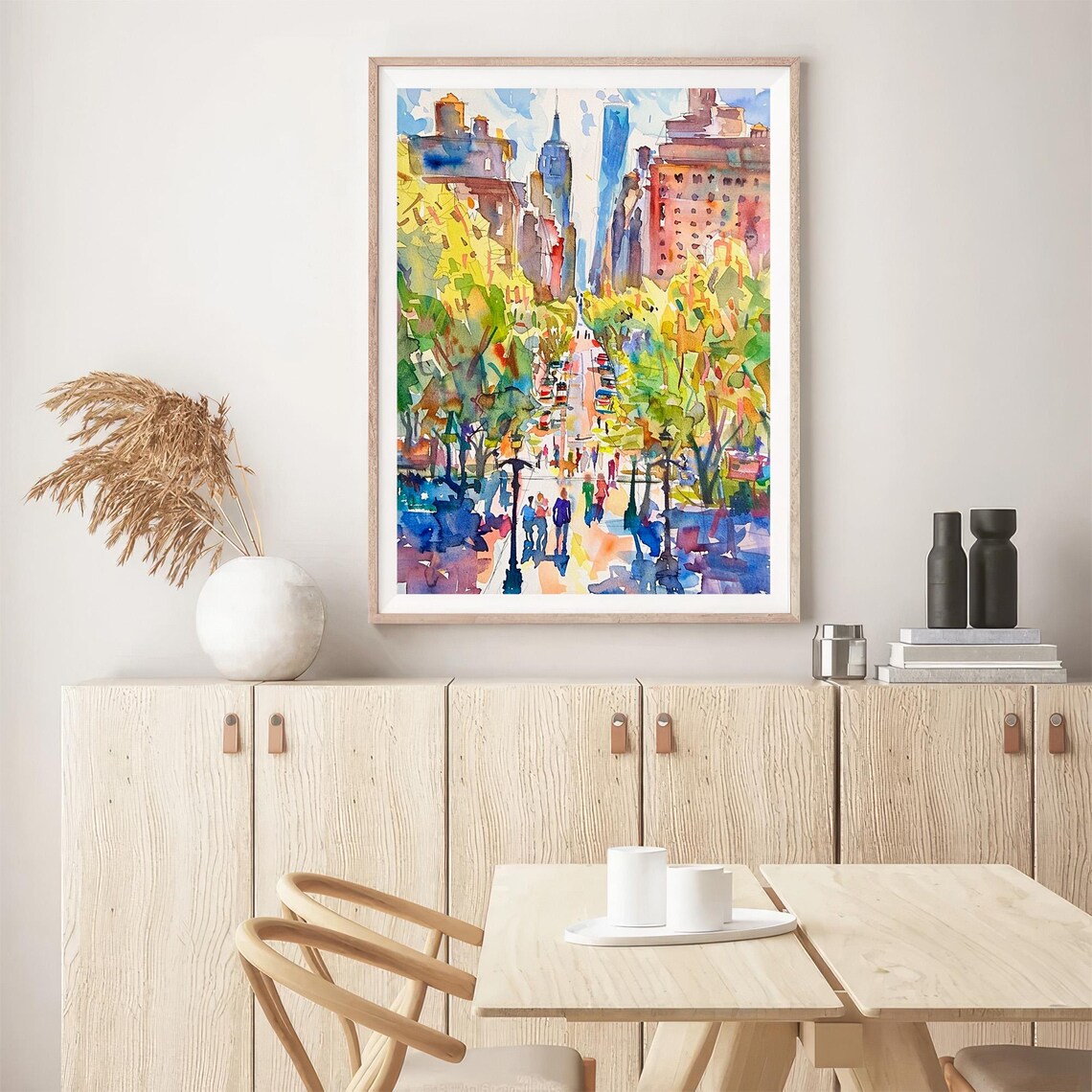 Washington Square New York City Autumn Street Watercolor Poster - Image 5
