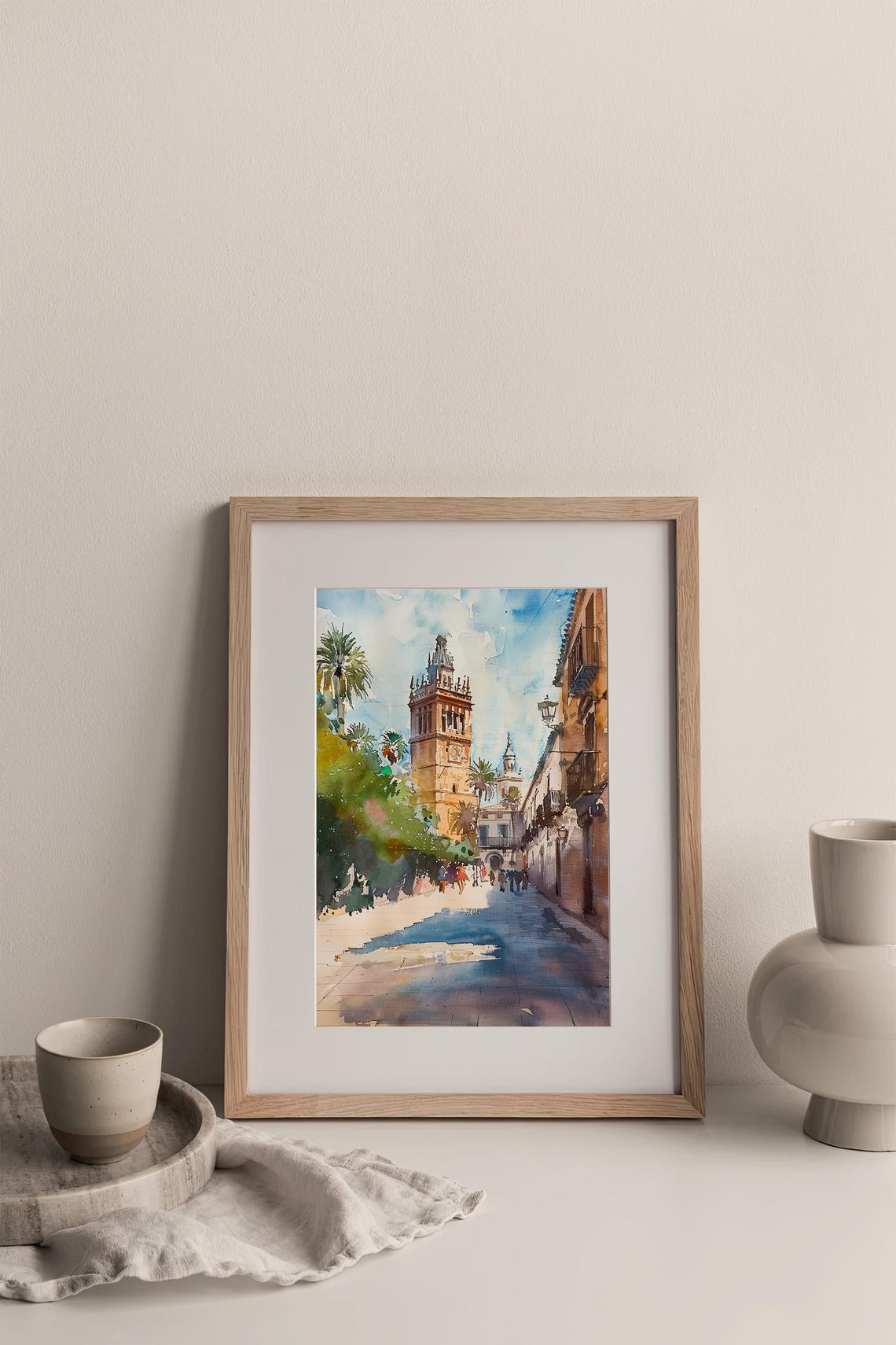 Seville City Watercolor Art Print Spain Cityscape Watercolor Painting Cityscape Wall Art Travel Gifts By Feelingprints - Image 3