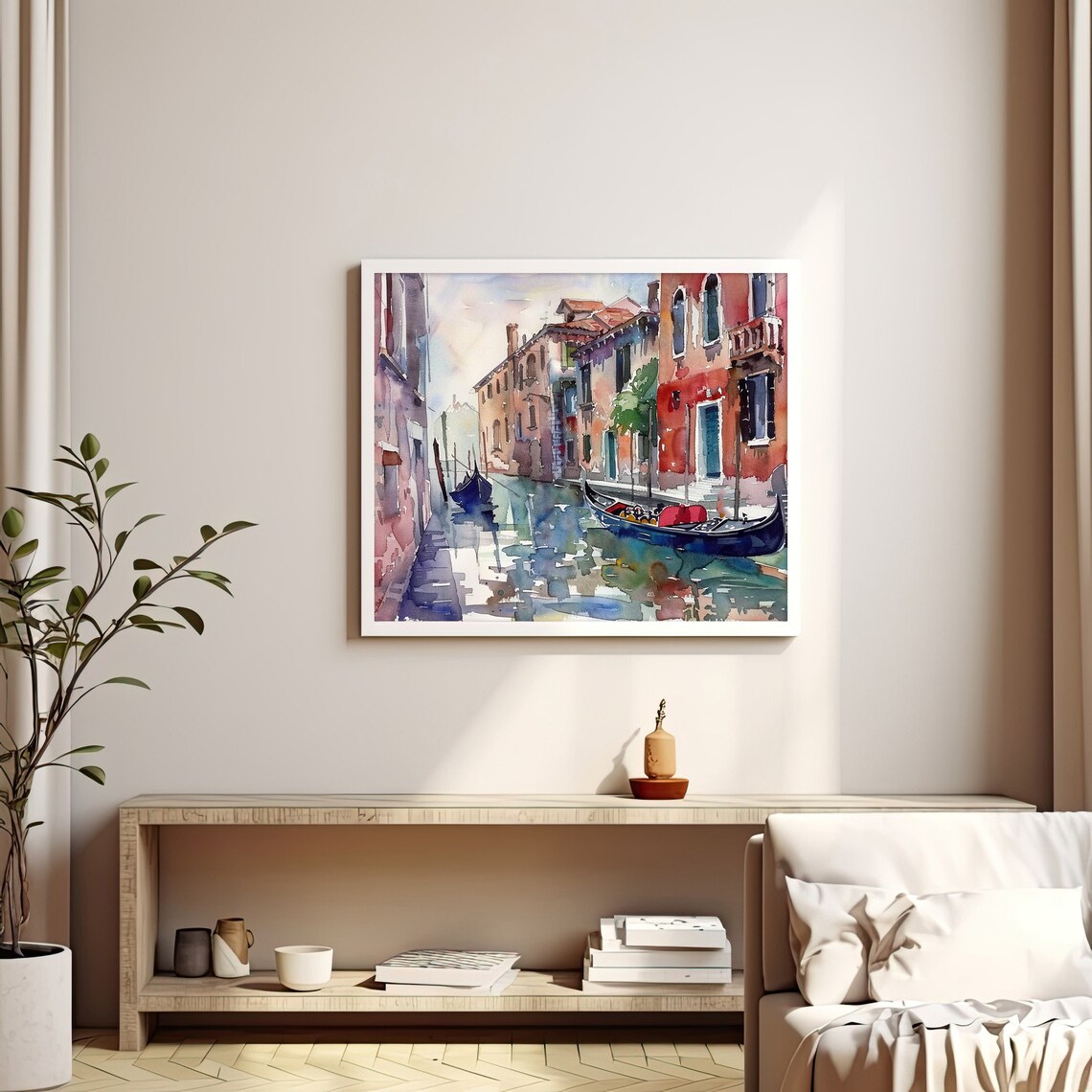Venice Watercolor Travel Poster, Italian Cityscape - Image 3