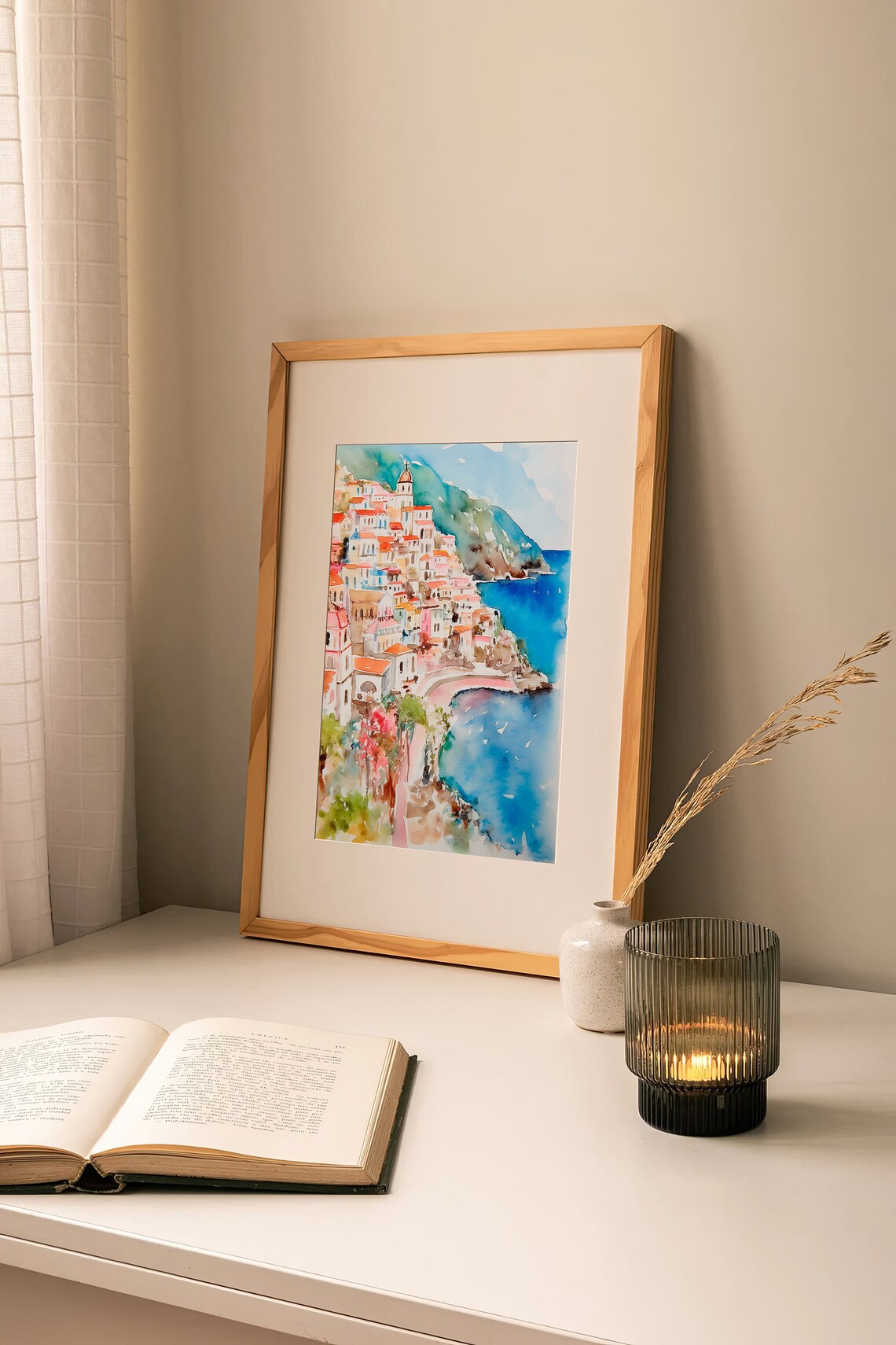 Positano and Cinque Terre Watercolor Travel Poster - Image 3