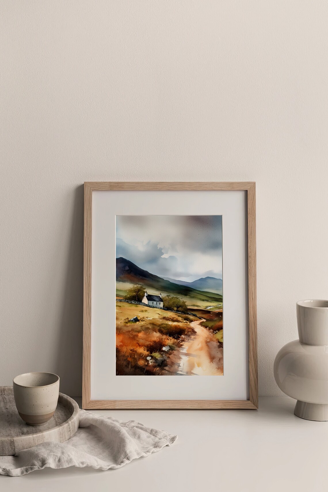Scotland Countryside Watercolor Painting Art Print - Image 4