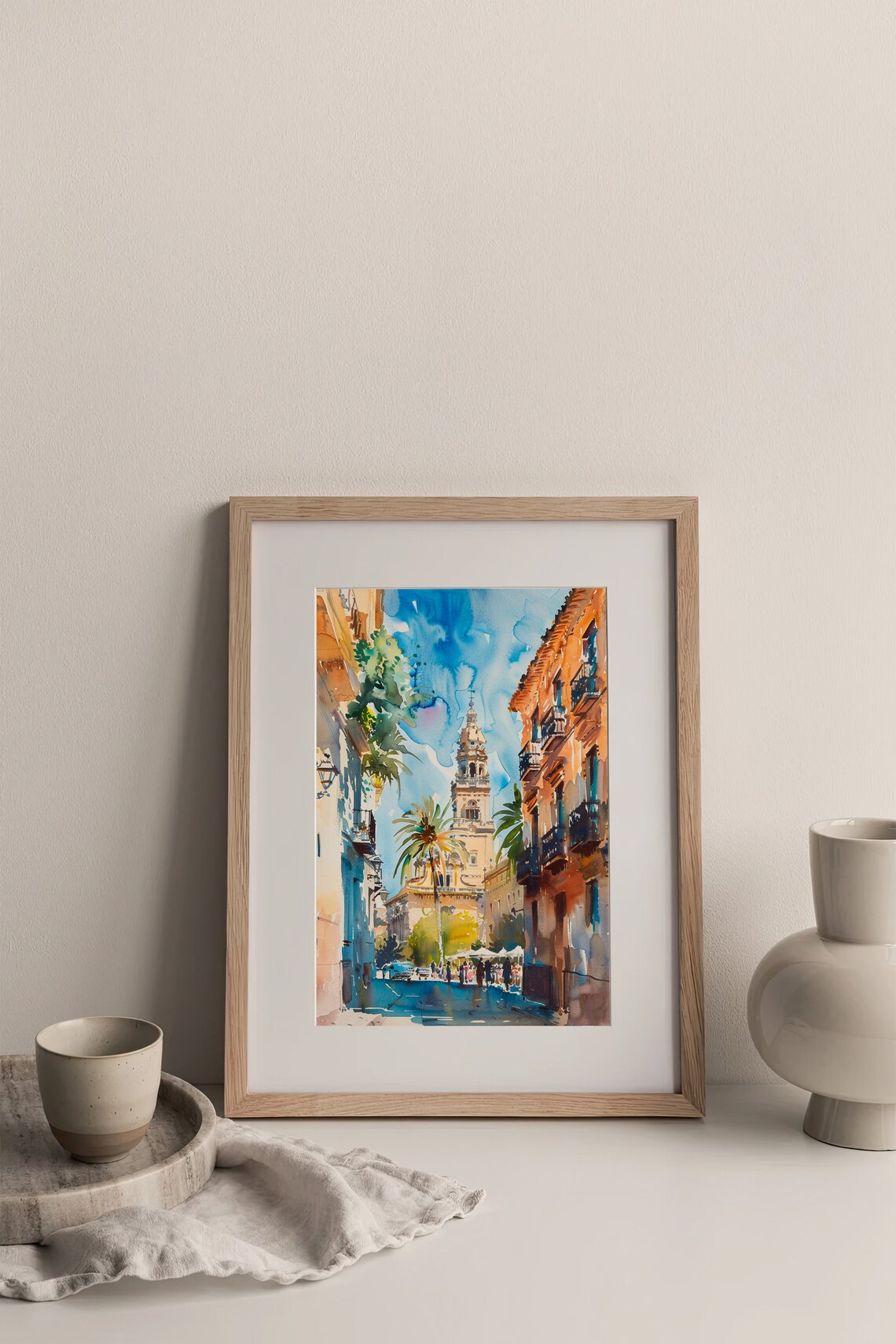 Seville Spain Cityscape Watercolor Art Print - Image 3