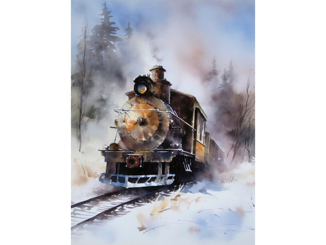Durango Winter Forest Watercolor Art Print
