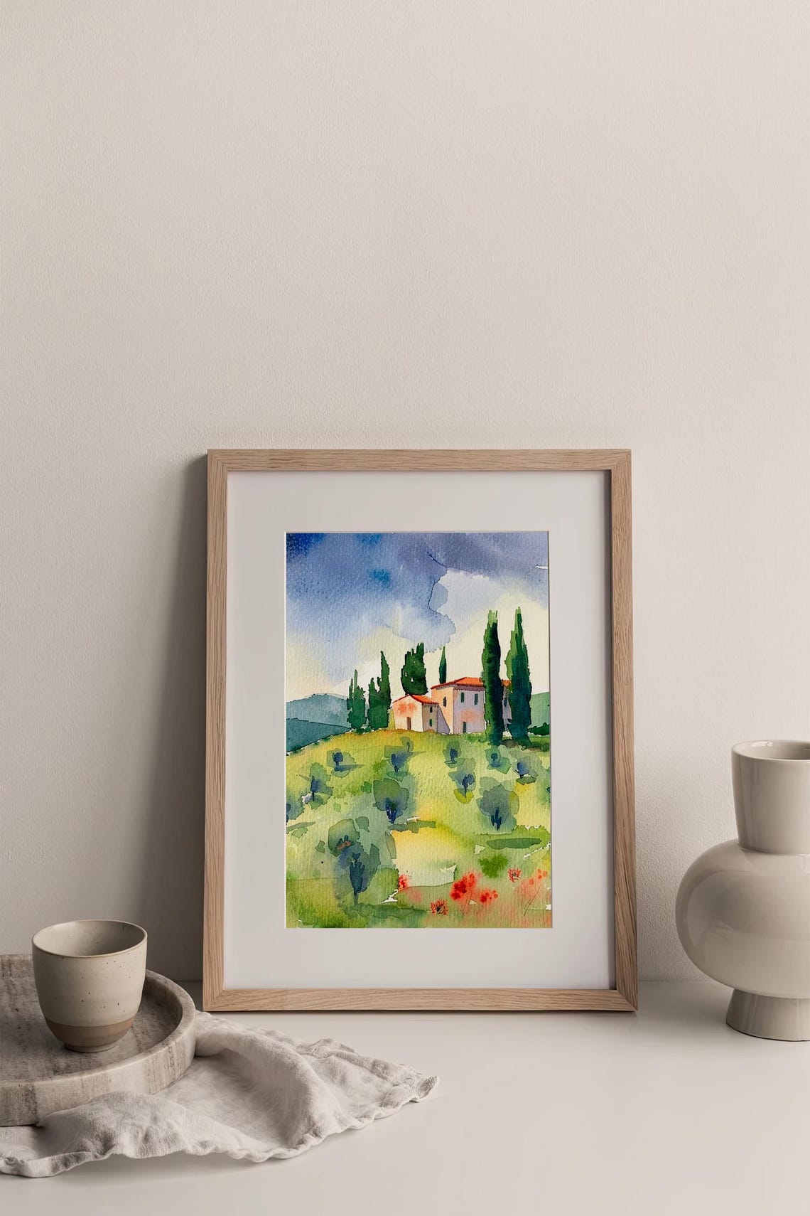 Tuscany Watercolor Painting Italian House Watercolor Art Print Italy Wall Art Print Gifts By Feelingprints - Image 3