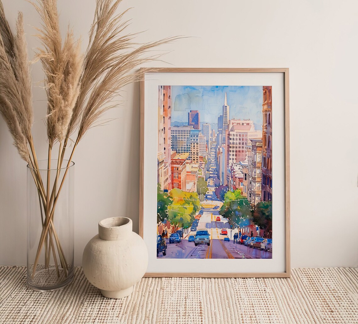 San Francisco Cityscape Watercolor Art Print - Image 4