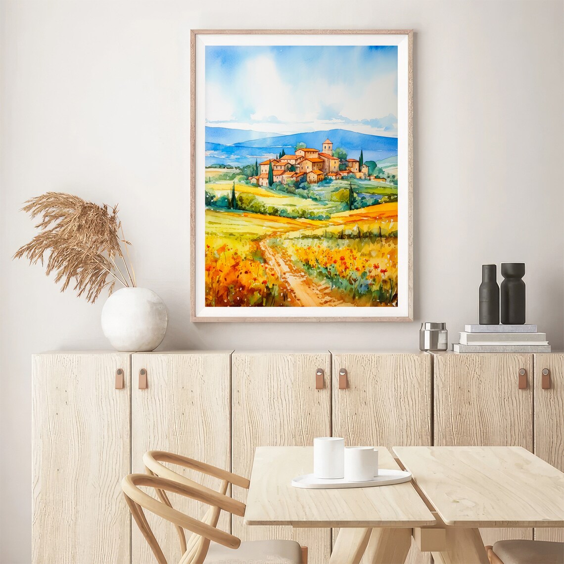 Tuscany Watercolor Sunflower Fields Travel Poster - Image 3