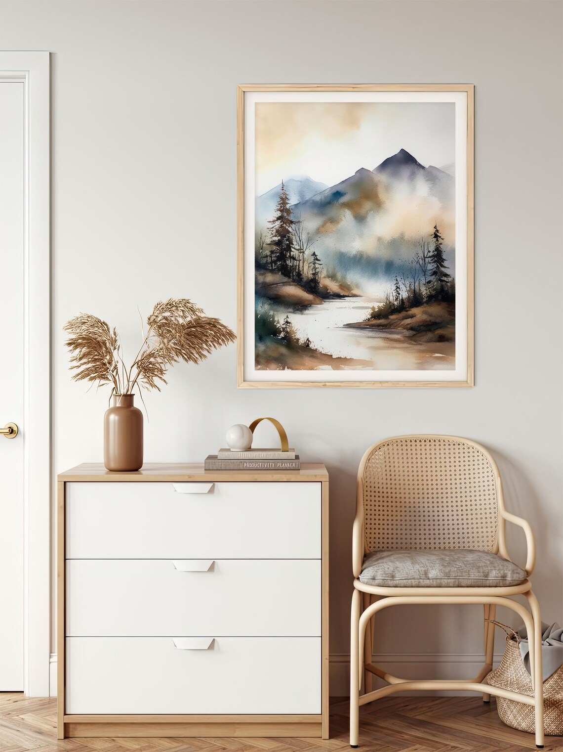 Smoky Mountains Watercolor Painting, Landscape Art Print - Image 5