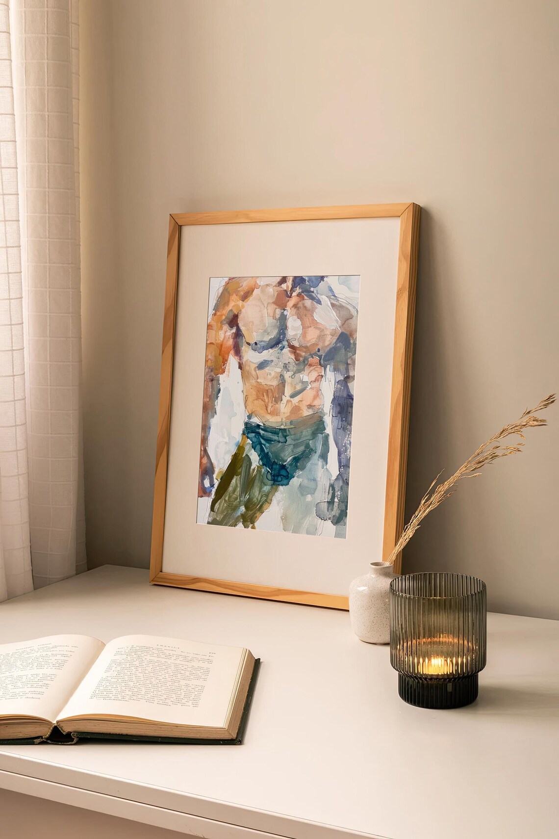 Gay Bodies Watercolor Art Print, Male Body Study - Image 2